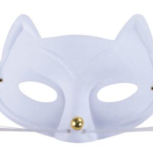 Loup tissu chat avec moustache - blanc