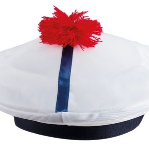 BÈret marin adulte en tissu avec pompom