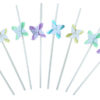 Paille moulin ‡ vent papier - sachet de 8 - multicolore - h. 25 cm