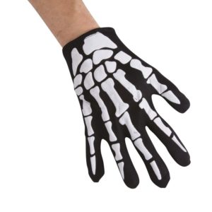 Gants noirs impression squelette - enfant - la paire
