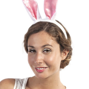 Serre-tÍte de lapin rose et blanc