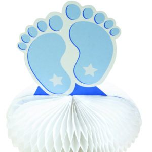 DÈcoration papier ‡ poser - pied - bleu - h. 13 cm