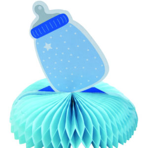 DÈcoration papier ‡ poser - biberon - bleu - h. 13 cm