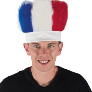 Perruque bandeau - bleu, blanc et rouge