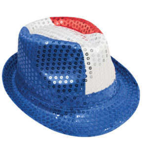 Chapeau tissu sequins adulte - Borsalino - tricolore