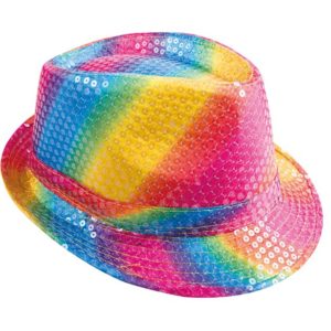 Chapeau tissu sequins adulte - Borsalino - multicolore