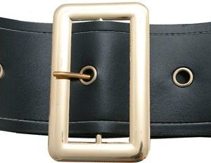 Ceinture simili cuir avec boucle dorÈe - noir - 8.50 x 150 cm
