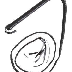 Fouet long - imitation cuir - noir - 2 m