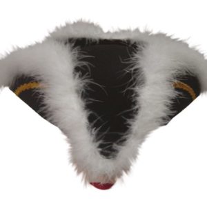 Chapeau feutre marquis adulte - noir avec boa marabout blanc