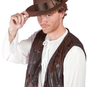 Chapeau feutre "aventurier" adulte - marron