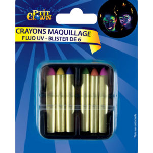 Crayon maquillage fluo UV - blister de 6 (1.6 gr)