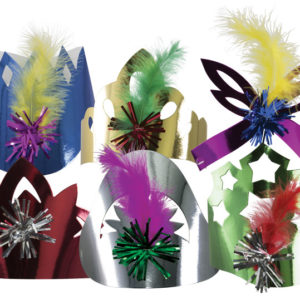 Chapeau carton mÈtallisÈ - formes et couleurs assorties - sachet de 6