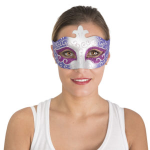 Loup vÈnitien plastique - argent et violet