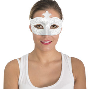 Loup vÈnitien plastique - argent et blanc