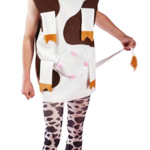 Costume adulte vache - velours blanc et marron - taille unique