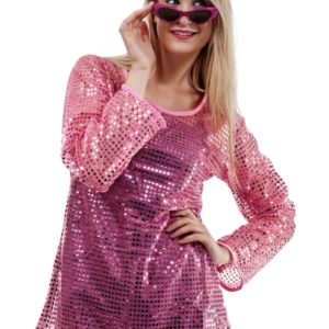 Tunique adulte femme sequins - rose - L/XL