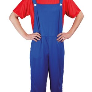 Costume adulte plombier rouge et bleu - taille unique
