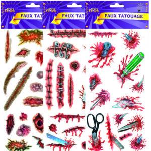 Tatouage cicatrice - grande + petite planche - 3 modËles assortis