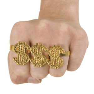 Bague dollar multi-doigts dorÈe