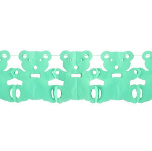 Guirlande papier ourson - bleu - 15 cm x 3 m