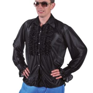 Chemise disco ‡ frous frous - noir - S/M