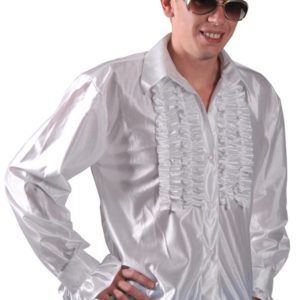 Chemise disco ‡ frous frous - blanc - S/M