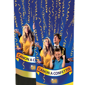 Canon ‡ confettis - 11 cm - mÈtal or - sachet de 2