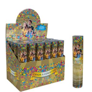 Canon ‡ confettis - 20 cm - papier - multicolore - vendu prÈs. de 24 - prix unit.