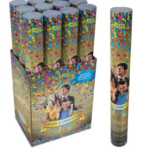 Canon ‡ confettis - 40 cm - papier - multicolore  - vendu prÈs. de 12 - prix unit.