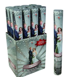 Canon ‡ confettis - 40 cm - tissu - pÈtale rose blanche - vendu prÈs.12 - px unit.