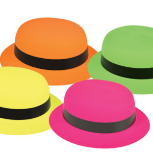 Chapeau plastique melon adulte - 4 couleurs assorties