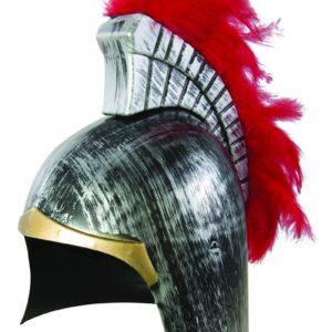 Casque de romain avec crÍte or et gris adulte - plastique