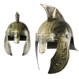 Casque de gladiateur or et noir adulte - plastique