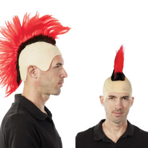 Perruque crÍte de PUNK - noir et rouge