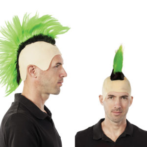 Perruque crÍte de PUNK - noir et vert