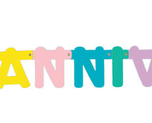 Guirlande carton - "joyeux anniversaire" - pastel - 1.85 m