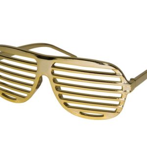 Lunettes plastique - "barreaux" - or