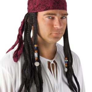 Perruque pirate avec dreadlocks et foulard
