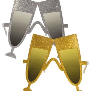 Lunettes plastique paillettes - fl˚te - or et argent