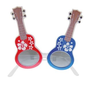 Lunettes plastique - guitare hawaÔenne - rouge et bleu