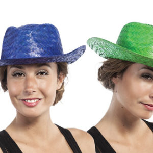 Chapeau paille cow boy adulte - couleurs assorties