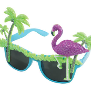 Lunettes plastique - flamant rose et palmier