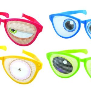 Lunettes plastique gÈantes - yeux - couleurs assorties
