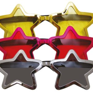 Lunettes plastique gÈantes - Ètoiles - or, argent et rose mÈtal