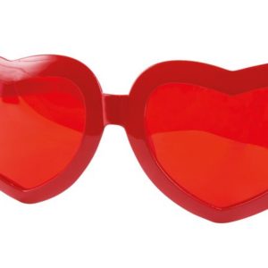 Lunettes plastique gÈantes - cúur - rouge