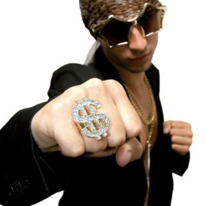 Bague dollar dorÈe avec paillettes