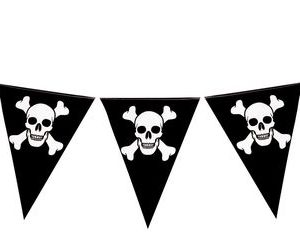 Guirlande plastique - flammes tÍte de mort pirate - 3.6 m