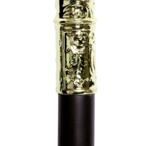 Canne noire avec pommeau or dÈcorÈ - 92 cm