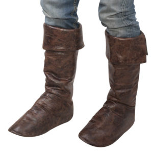 Cache bottes - simili cuir marron - la paire