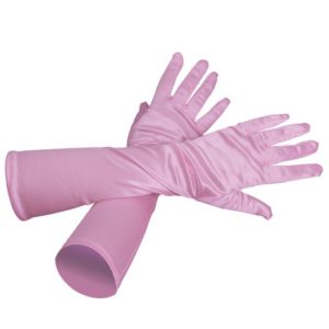 Gants longs - 40 cm - rose p‚le satinÈ - la paire